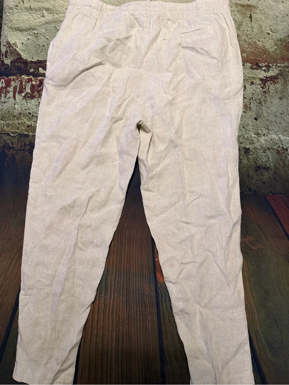 H&M Women’s Light Beige 100% Linen Chinos